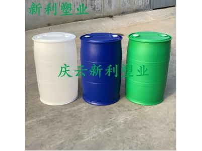 白色200公斤塑料桶双环200KG塑料桶.