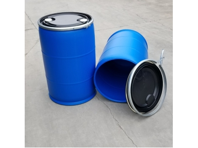 200升美式法兰桶200升双环包箍桶开口塑料桶.